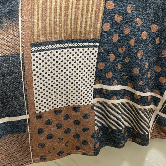 Attitudes by Renee Tunic size 1X color--Brown/Black - Picture 8 of 9